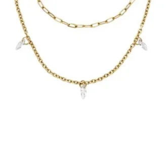 Collar de varias vueltas Ellis Shaky Glitz de acero inoxidable dorado