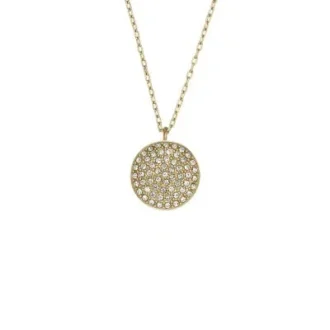 Collar Ellis Glitz Disc de acero inoxidable dorado