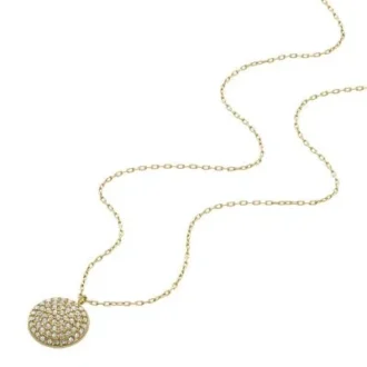 Collar Ellis Glitz Disc de acero inoxidable dorado