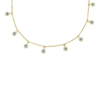 Collar Sutton Evil Eye con cadena de latón
