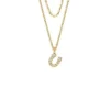 Collar Sutton Horseshoe de acero inoxidable dorado de varias vueltas Collar Sutton Horseshoe de acero inoxidable dorado de varias vueltas