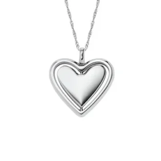 Collar Sutton Legacy Heart con colgante giratorio de acero inoxidable