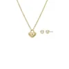 Conjunto de regalo de collar y aretes de acero inoxidable dorado con forma de corazón Sadie Conjunto de regalo de collar y aretes de acero inoxidable dorado con forma de corazón Sadie