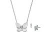 Conjunto de regalo de collar y aretes de mariposa de acero inoxidable Sutton Conjunto de regalo de collar y aretes de mariposa de acero inoxidable Sutton