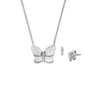 Conjunto de regalo de collar y aretes de mariposa de acero inoxidable Sutton