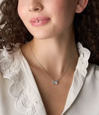 Conjunto de regalo de collar y aretes de mariposa de acero inoxidable Sutton
