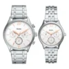 Conjunto de reloj con brazalete multifunción Fenmore en tono plateado