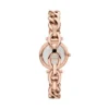 Conjunto de reloj y brazalete Carlie de acero inoxidable en tono oro rosa con tres agujas