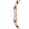 Conjunto de reloj y brazalete Carlie de acero inoxidable en tono oro rosa con tres agujas