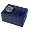 Conjunto de reloj y brazalete de silicona negra con cronógrafo Machine