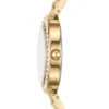 Conjunto de reloj y brazalete Karli de tres agujas en tono dorado