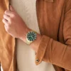 Conjunto de relojes multifunción de acero inoxidable dorado para él y para ella Conjunto de relojes multifunción de acero inoxidable dorado para él y para ella