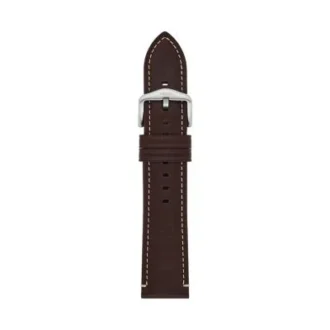 Correa de cuero LiteHide™ marrón oscuro de 22 mm