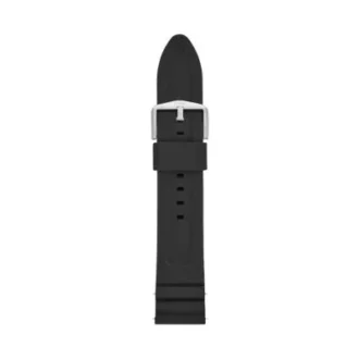 Correa de reloj de silicona negra de 22 mm