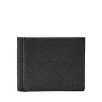 Ingram Cartera de cuero RFID con doble pliegue y solapa para identificación