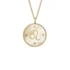Leo Sutton Zodiac Collar con colgante de acero inoxidable dorado y nácar dorado Leo Sutton Zodiac Collar con colgante de acero inoxidable dorado y nácar dorado