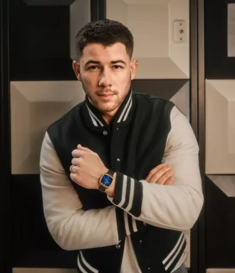 Nick Jonas x Fossil Machine Luxe Blue Vignette Reloj de tres agujas con correa de piel de cocodrilo marrón