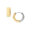 Pendientes de aro de acero inoxidable bicolor Ellis Domed Collection Pendientes de aro de acero inoxidable bicolor Ellis Domed Collection