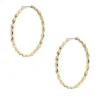 Pendientes de aro de acero inoxidable dorado con ojo turco de Sutton Pendientes de aro de acero inoxidable dorado con ojo turco de Sutton