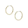Pendientes de aro de acero inoxidable dorado con ojo turco de Sutton Pendientes de aro de acero inoxidable dorado con ojo turco de Sutton