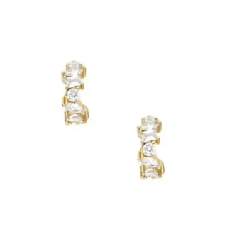 Pendientes de aro de latón dorado Ellis Mixed Shapes