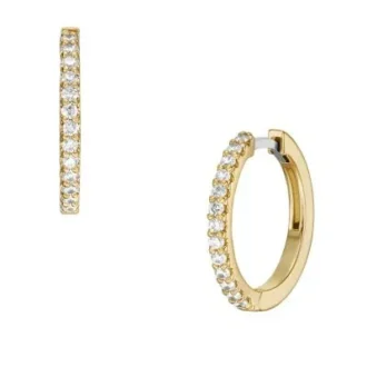 Pendientes de aro Ellis Pavé Glitz de latón dorado