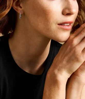 Pendientes de aro Ellis Pavé Glitz de latón plateado