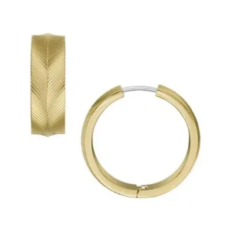 Pendientes de aro Harlow con textura lineal en acero inoxidable dorado