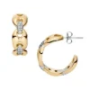 Pendientes de aro Heritage D-Link Glitz de acero inoxidable en dos tonos Pendientes de aro Heritage D-Link Glitz de acero inoxidable en dos tonos