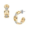 Pendientes de aro Heritage D-Link Glitz de acero inoxidable en dos tonos Pendientes de aro Heritage D-Link Glitz de acero inoxidable en dos tonos