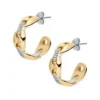 Pendientes de aro Heritage D-Link Glitz de acero inoxidable en dos tonos Pendientes de aro Heritage D-Link Glitz de acero inoxidable en dos tonos