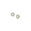 Pendientes de botón clásicos de nácar en acero inoxidable dorado de Merrit Pendientes de botón clásicos de nácar en acero inoxidable dorado de Merrit