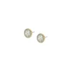 Pendientes de botón clásicos de nácar en acero inoxidable dorado de Merrit Pendientes de botón clásicos de nácar en acero inoxidable dorado de Merrit