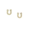 Pendientes de botón de acero inoxidable dorado con forma de herradura Sutton Pendientes de botón de acero inoxidable dorado con forma de herradura Sutton