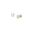 Pendientes de botón de acero inoxidable dorado con forma de herradura Sutton Pendientes de botón de acero inoxidable dorado con forma de herradura Sutton
