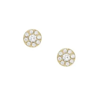 Pendientes de botón de acero inoxidable dorado Ellis All Stacked Up