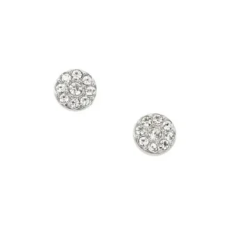 Pendientes de botón Ellis Disc de acero inoxidable plateado