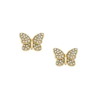 Pendientes de botón Sutton Pavé Butterfly de acero inoxidable dorado Pendientes de botón Sutton Pavé Butterfly de acero inoxidable dorado