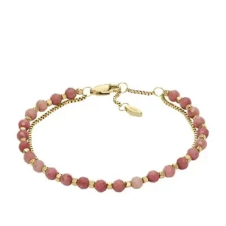 Pulsera apilable de rodocrosita rosa de varias vueltas