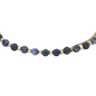 Pulsera apilada con cuentas de lapislázuli azul reconstituido