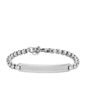 Pulsera de acero inoxidable con textura moleteada a máquina