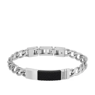 Pulsera de cadena de acero inoxidable con textura moleteada a máquina