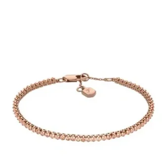 Pulsera de cadena tipo tenis Ellis Pavé Glitz en latón tono oro rosa