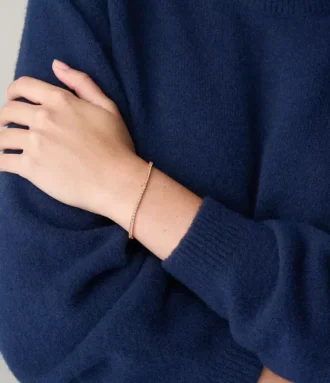 Pulsera de cadena tipo tenis Ellis Pavé Glitz en latón tono oro rosa
