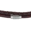 Pulsera de cuero marrón con textura moleteada a máquina y múltiples hilos Pulsera de cuero marrón con textura moleteada a máquina y múltiples hilos