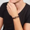 Pulsera de cuero marrón de varias vueltas Townsman Pulsera de cuero marrón de varias vueltas Townsman
