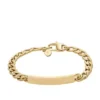 Pulsera de identificación Ellis de acero inoxidable dorado Pulsera de identificación Ellis de acero inoxidable dorado