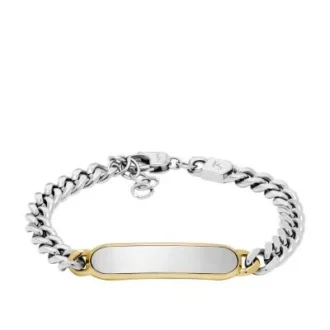 Pulsera de identificación Ellis de acero inoxidable en dos tonos