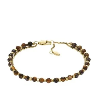 Pulsera de varias vueltas con ojo de tigre marrón