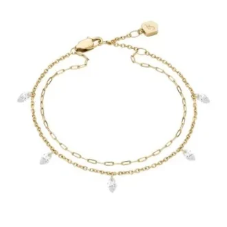 Pulsera Ellis Shaky Glitz de acero inoxidable dorado con múltiples hilos